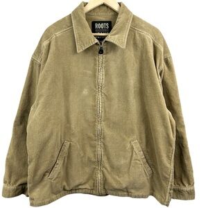 Roots Corduroy Zip Up Vintage Jacket Size Large